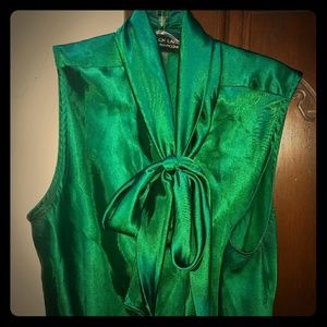 Mint Green Bow Blouse Size large